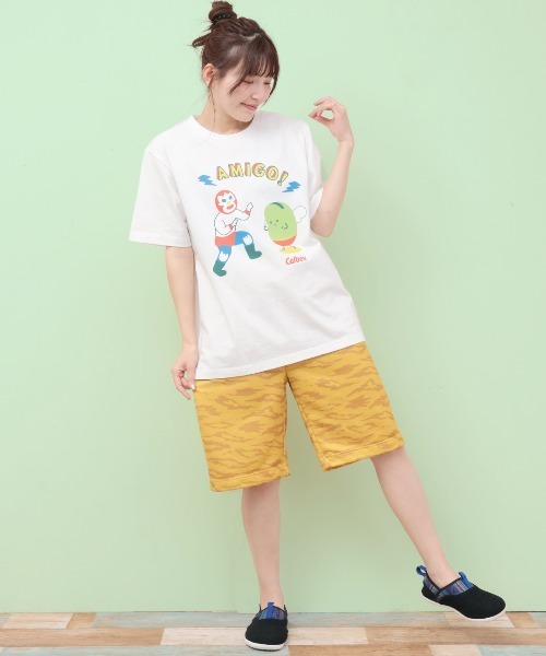 チチカカ（チチカカ）の「「カルビー」コラボレーション第2弾Tシャツ【ユニセックス】（Tシャツ/カットソー・レディース・グリーン/イエロー・FREE）」の5枚目の写真