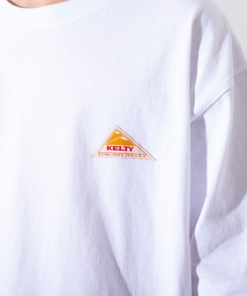 KELTY(ケルティ)の「【KELTY×GLOSTER】別注 ケルティワンポイントワッペン バックプリントTシャツ(Tシャツ/カットソー・メンズ・ホワイト/チャコールグレー/アッシュグレー/ブラック/ブルー・S/M/L)」の12枚目の写真