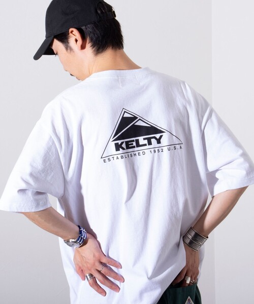 KELTY(ケルティ)の「【KELTY×GLOSTER】別注 ケルティワンポイントワッペン バックプリントTシャツ(Tシャツ/カットソー・メンズ・ホワイト/チャコールグレー/アッシュグレー/ブラック/ブルー・S/M/L)」の14枚目の写真