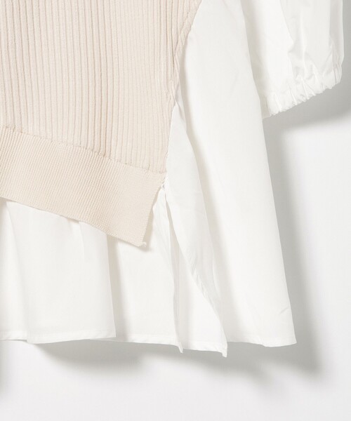 BEAMS HEART(ビームスハート)の「アシメ ドッキングニット プルオーバー(手洗い可能)(Tシャツ/カットソー・レディース・ブラック/ホワイト系その他5/ライトグレー・FREE)」の7枚目の写真