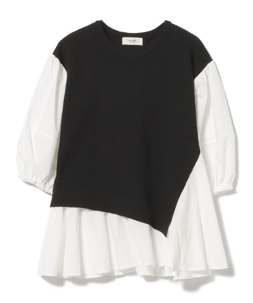 BEAMS HEART(ビームスハート)の「アシメ ドッキングニット プルオーバー(手洗い可能)(Tシャツ/カットソー・レディース・ブラック/ホワイト系その他5/ライトグレー・FREE)」の13枚目の写真