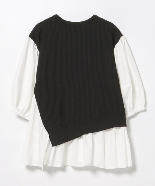 BEAMS HEART(ビームスハート)の「アシメ ドッキングニット プルオーバー(手洗い可能)(Tシャツ/カットソー・レディース・ブラック/ホワイト系その他5/ライトグレー・FREE)」の14枚目の写真
