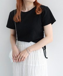 Freesia by andme | サイドギャザードロストリボン半袖トップス(Tシャツ/カットソー)