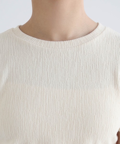 Freesia by andme（フリージアバイアンドミー）の「サイドギャザードロストリボン半袖トップス（Tシャツ/カットソー・レディース・ブラック/ピンク/キナリ・FREE）」の7枚目の写真