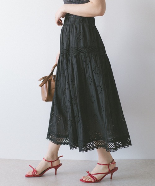 ECREL（エクレール）の「レースティアードスカート（スカート・レディース・ホワイト/ブラック・FREE）」の13枚目の写真