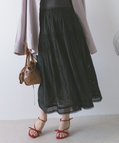 ECREL（エクレール）の「レースティアードスカート（スカート・レディース・ホワイト/ブラック・FREE）」の11枚目の写真
