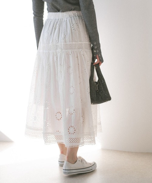 ECREL（エクレール）の「レースティアードスカート（スカート・レディース・ホワイト/ブラック・FREE）」の7枚目の写真