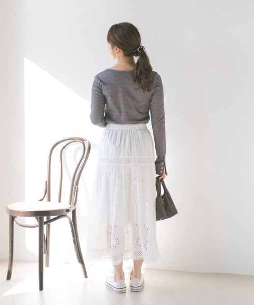 ECREL（エクレール）の「レースティアードスカート（スカート・レディース・ホワイト/ブラック・FREE）」の10枚目の写真