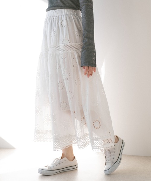 ECREL（エクレール）の「レースティアードスカート（スカート・レディース・ホワイト/ブラック・FREE）」の20枚目の写真
