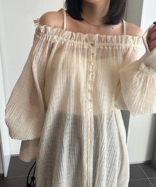 solleim（ソルレム）の「オフショルシアーチェックブラウス（シャツ/ブラウス・レディース・ブラック/オフホワイト・M/L）」の3枚目の写真