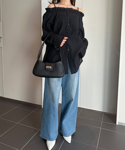 solleim（ソルレム）の「オフショルシアーチェックブラウス（シャツ/ブラウス・レディース・ブラック/オフホワイト・M/L）」の11枚目の写真