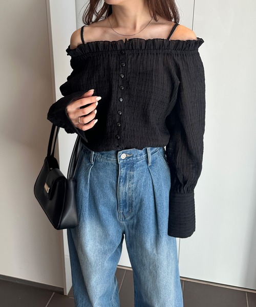 solleim（ソルレム）の「オフショルシアーチェックブラウス（シャツ/ブラウス・レディース・ブラック/オフホワイト・M/L）」の12枚目の写真