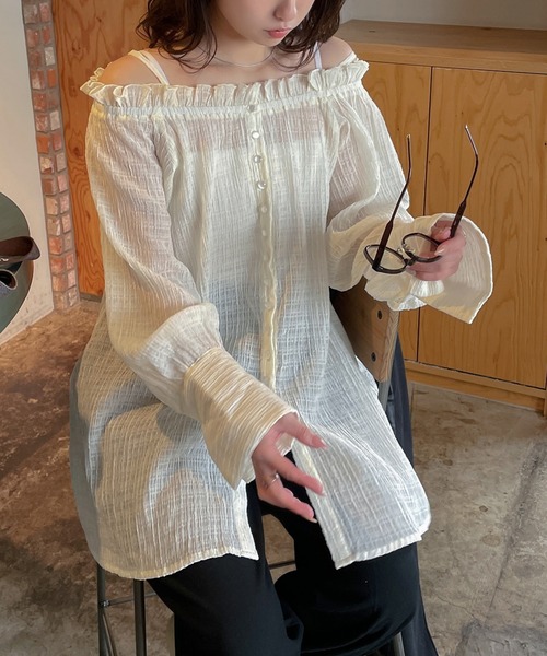 solleim（ソルレム）の「オフショルシアーチェックブラウス（シャツ/ブラウス・レディース・ブラック/オフホワイト・M/L）」の13枚目の写真