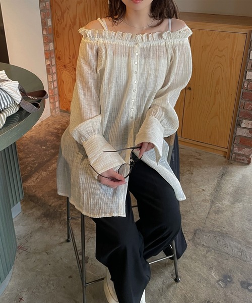 solleim（ソルレム）の「オフショルシアーチェックブラウス（シャツ/ブラウス・レディース・ブラック/オフホワイト・M/L）」の14枚目の写真