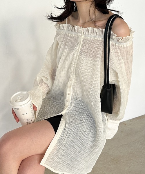 solleim（ソルレム）の「オフショルシアーチェックブラウス（シャツ/ブラウス・レディース・ブラック/オフホワイト・M/L）」の6枚目の写真