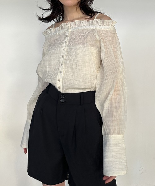solleim（ソルレム）の「オフショルシアーチェックブラウス（シャツ/ブラウス・レディース・ブラック/オフホワイト・M/L）」の8枚目の写真