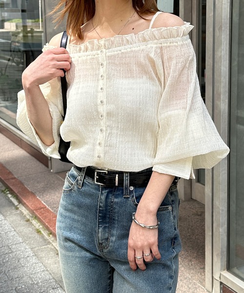 solleim(ソルレム)の「オフショルシアーチェックブラウス(シャツ/ブラウス・レディース・ブラック/オフホワイト・M/L)」の18枚目の写真