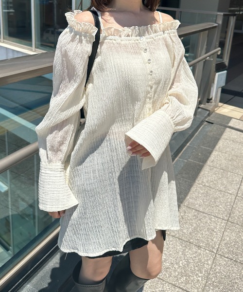 solleim(ソルレム)の「オフショルシアーチェックブラウス(シャツ/ブラウス・レディース・ブラック/オフホワイト・M/L)」の9枚目の写真
