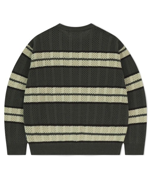 MAHAGRID(マハグリッド)の「『mahagrid/マハグリッド』 MESH STRIPE KNIT/メッシュボーダーニット(ニット/セーター・レディース・ブルー/ブラック/カーキ・M/L)」の17枚目の写真
