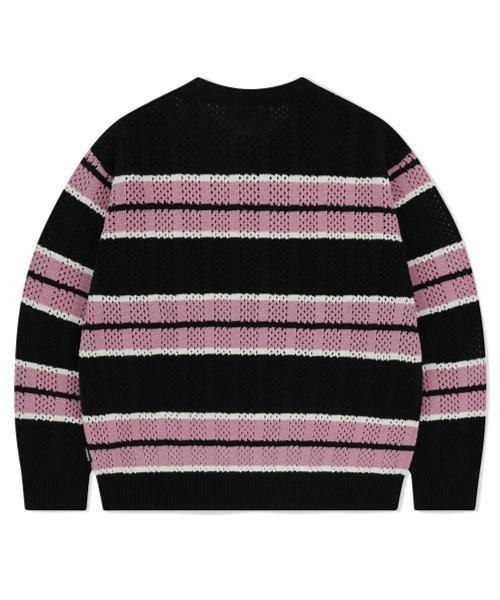 MAHAGRID(マハグリッド)の「『mahagrid/マハグリッド』 MESH STRIPE KNIT/メッシュボーダーニット(ニット/セーター・レディース・ブルー/ブラック/カーキ・M/L)」の13枚目の写真