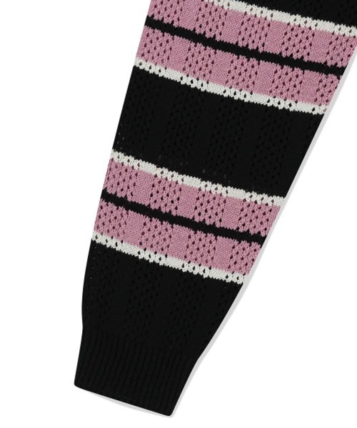 MAHAGRID(マハグリッド)の「『mahagrid/マハグリッド』 MESH STRIPE KNIT/メッシュボーダーニット(ニット/セーター・レディース・ブルー/ブラック/カーキ・M/L)」の15枚目の写真