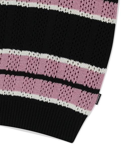 MAHAGRID(マハグリッド)の「『mahagrid/マハグリッド』 MESH STRIPE KNIT/メッシュボーダーニット(ニット/セーター・レディース・ブルー/ブラック/カーキ・M/L)」の16枚目の写真