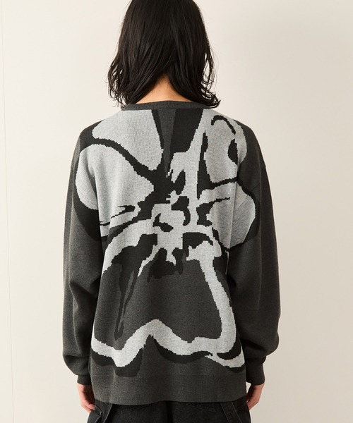 JUNRED（ジュンレッド）の「フラワージャガードニット（ニット/セーター・メンズ・チャコールグレー/ブラック/ライトグレー・S/M/L）」の19枚目の写真