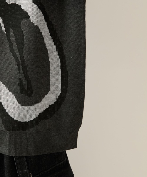JUNRED（ジュンレッド）の「フラワージャガードニット（ニット/セーター・メンズ・チャコールグレー/ブラック/ライトグレー・S/M/L）」の16枚目の写真