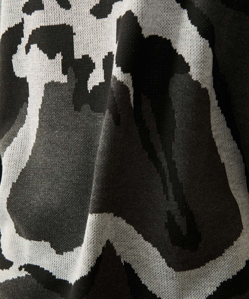 JUNRED（ジュンレッド）の「フラワージャガードニット（ニット/セーター・メンズ・チャコールグレー/ブラック/ライトグレー・S/M/L）」の15枚目の写真