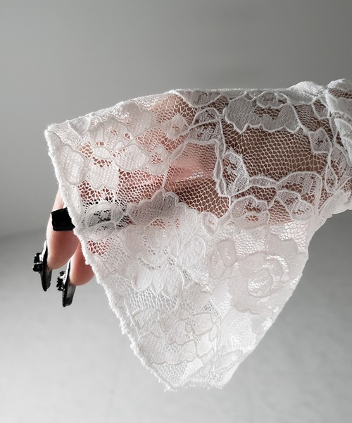 me+em select（ミームセレクト）の「【 ２color ／２WAY 】フロントリボンオフショルスリムレーストップス ／ front ribbon off-shoulder slim lace tops（その他トップス・レディース・ホワイト/ブラック・FREE）」の4枚目の写真