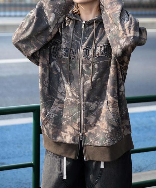 WEGO（ウィゴー）の「WEGO/【25年春夏新作】リアルツリーカモフラBIGZIPパーカー（パーカー・レディース・その他1・FREE）」の9枚目の写真