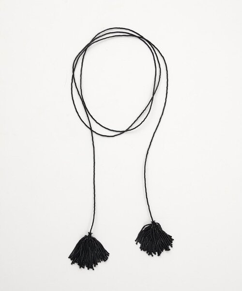 Whim Gazette（ウィムガゼット）の「【SHANNON BOND】ガラスビーズフリンジネックレス（ネックレス・レディース・ブラック・FREE）」の2枚目の写真