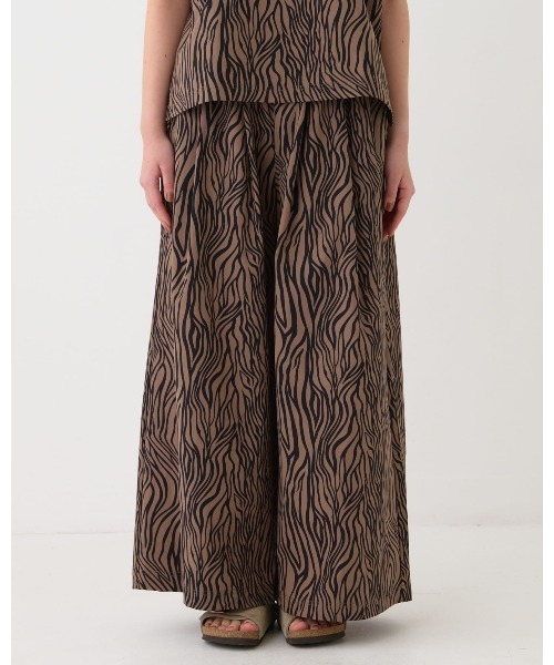 THOUSAND MILE(サウザンドマイル)の「【THOUSAND MILE】FRENCH SLEEVE SHIRT & WIDE PANTS SET/フレンチスリーブシャツ&ワイドパンツ3点セットゼブラ柄(Tシャツ/カットソー・レディース・ゼブラ・FREE)」の10枚目の写真