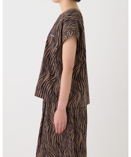 THOUSAND MILE(サウザンドマイル)の「【THOUSAND MILE】FRENCH SLEEVE SHIRT & WIDE PANTS SET/フレンチスリーブシャツ&ワイドパンツ3点セットゼブラ柄(Tシャツ/カットソー・レディース・ゼブラ・FREE)」の8枚目の写真