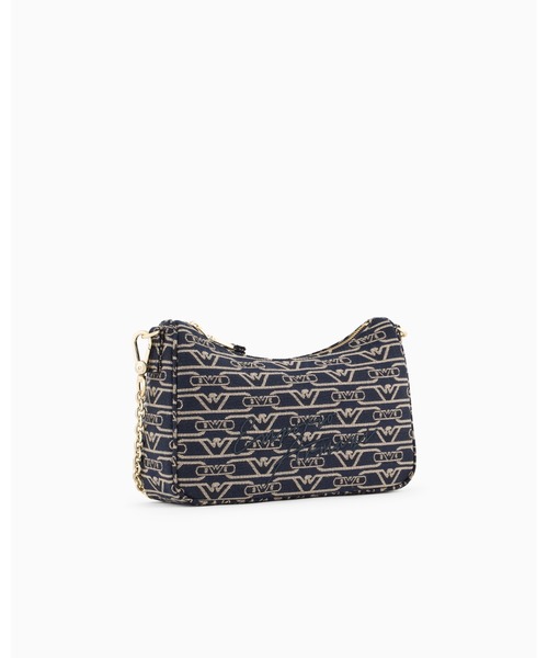 EMPORIO ARMANI（エンポリオアルマーニ）の「【エンポリオ アルマーニ】バゲットバッグ ジャカードキャンバス オールオーバーモノグラム（ショルダーバッグ・レディース・ネイビー系・FREE）」の2枚目の写真