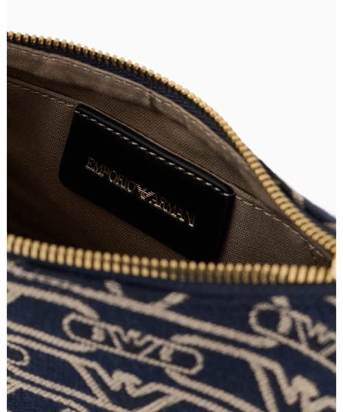 EMPORIO ARMANI（エンポリオアルマーニ）の「【エンポリオ アルマーニ】バゲットバッグ ジャカードキャンバス オールオーバーモノグラム（ショルダーバッグ・レディース・ネイビー系・FREE）」の4枚目の写真