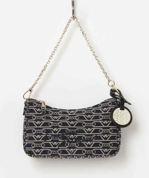 EMPORIO ARMANI（エンポリオアルマーニ）の「【エンポリオ アルマーニ】バゲットバッグ ジャカードキャンバス オールオーバーモノグラム（ショルダーバッグ・レディース・ネイビー系・FREE）」の8枚目の写真