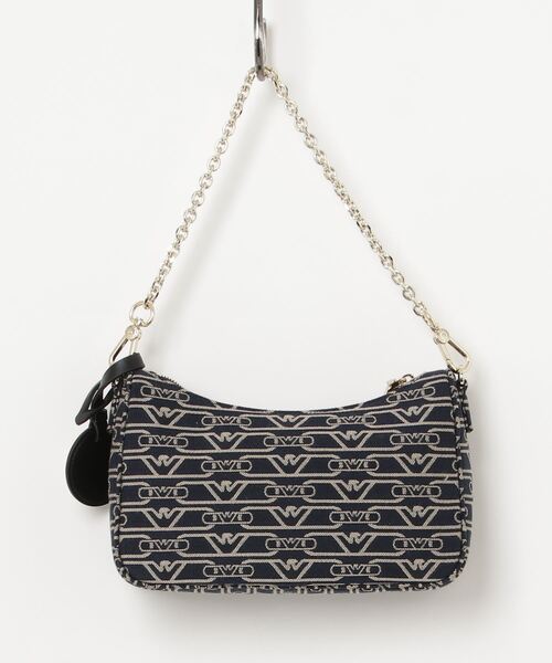 EMPORIO ARMANI（エンポリオアルマーニ）の「【エンポリオ アルマーニ】バゲットバッグ ジャカードキャンバス オールオーバーモノグラム（ショルダーバッグ・レディース・ネイビー系・FREE）」の9枚目の写真