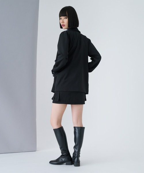 Ellno de Mavie(エルノデメヴィ)の「ダブルルーズジャケット / SETUP対応(テーラードジャケット・レディース・ピンク/ブラック・FREE)」の22枚目の写真
