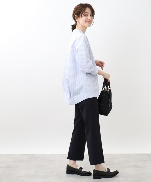 Reflect（リフレクト）の「【夏SALE／接触冷感／洗える】ストライプコクーンシルエットシャツ（シャツ/ブラウス・レディース・ベージュ系その他5/ホワイト系5/サックスブルー系2・15 /13/11/09/07/05/17）」の15枚目の写真
