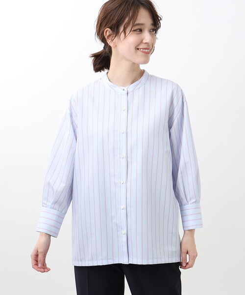 Reflect（リフレクト）の「【夏SALE／接触冷感／洗える】ストライプコクーンシルエットシャツ（シャツ/ブラウス・レディース・ベージュ系その他5/ホワイト系5/サックスブルー系2・15 /13/11/09/07/05/17）」の17枚目の写真
