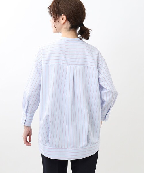Reflect（リフレクト）の「【夏SALE／接触冷感／洗える】ストライプコクーンシルエットシャツ（シャツ/ブラウス・レディース・ベージュ系その他5/ホワイト系5/サックスブルー系2・15 /13/11/09/07/05/17）」の19枚目の写真