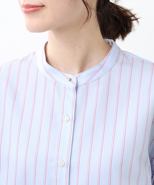Reflect（リフレクト）の「【夏SALE／接触冷感／洗える】ストライプコクーンシルエットシャツ（シャツ/ブラウス・レディース・ベージュ系その他5/ホワイト系5/サックスブルー系2・15 /13/11/09/07/05/17）」の20枚目の写真