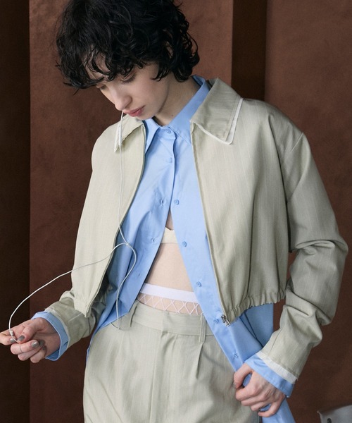 stripe shirt blouson ストライプシャツブルゾン stripe shirt blouson ストライプシャツブルゾン - メルカリ