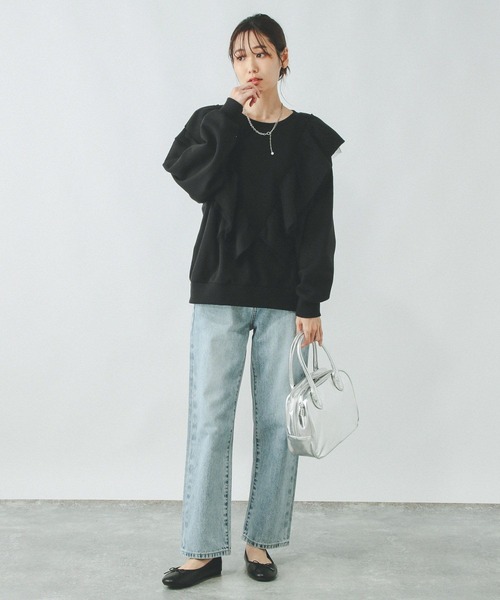 GLOBAL WORK（グローバルワーク）の「裏毛フリルスウェット/305055（スウェット・レディース・杢グレー/ブラック・MEDIUM/LARGE）」の19枚目の写真