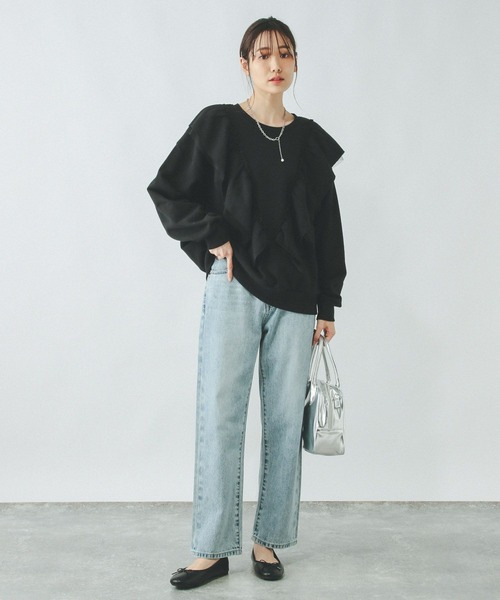 GLOBAL WORK（グローバルワーク）の「裏毛フリルスウェット/305055（スウェット・レディース・杢グレー/ブラック・MEDIUM/LARGE）」の18枚目の写真