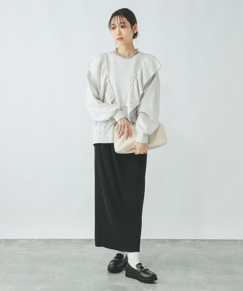 GLOBAL WORK（グローバルワーク）の「裏毛フリルスウェット/305055（スウェット・レディース・杢グレー/ブラック・MEDIUM/LARGE）」の15枚目の写真