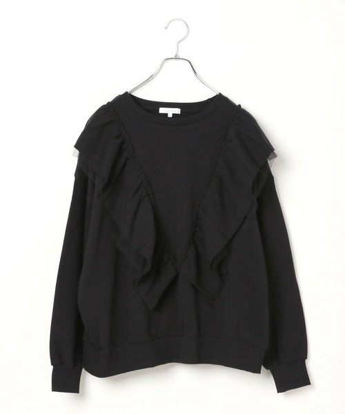 GLOBAL WORK（グローバルワーク）の「裏毛フリルスウェット/305055（スウェット・レディース・杢グレー/ブラック・MEDIUM/LARGE）」の11枚目の写真