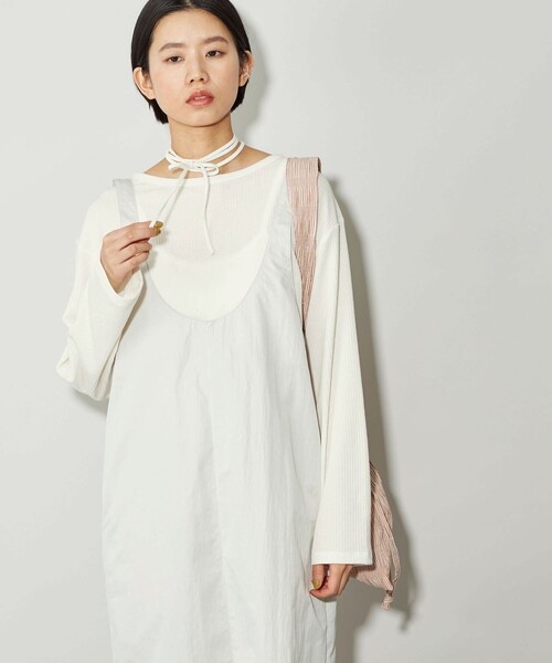 CITEN(シテン)の「<CITEN>リブ2WAY紐ロンT(Tシャツ/カットソー・レディース・イエロー/ホワイト/ブラック・FREE)」の2枚目の写真