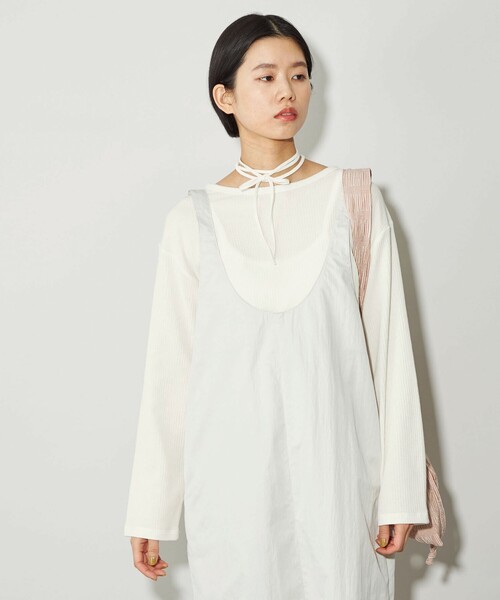CITEN(シテン)の「<CITEN>リブ2WAY紐ロンT(Tシャツ/カットソー・レディース・イエロー/ホワイト/ブラック・FREE)」の8枚目の写真